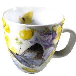 Hallmark mug Floral Butterfly Marjolein Bastin Ceramic Coffee cup daisies yellow